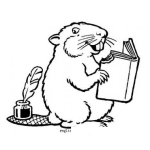 Dibujo para colorear Dibujo De Castor Comiendose Un Libro Para Pintar Y Colorear