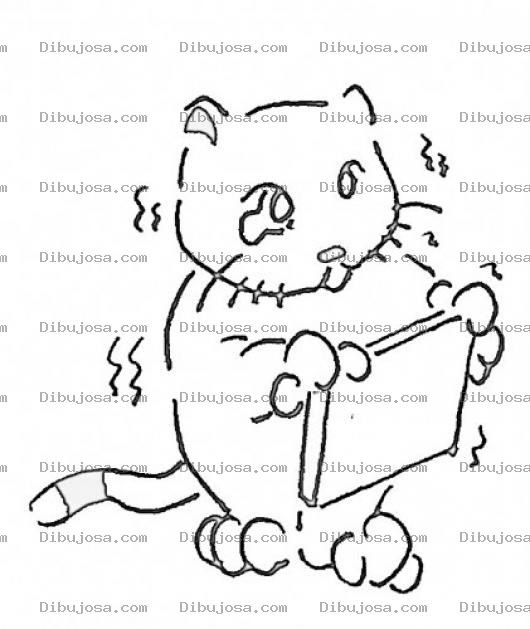 Dibujo para colorear Gato Tembloroso Dibujo De Gatito Temblando De Miedo Por Llevar Sus Malas Calificaciones Para Pintar Y Colorear