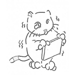 Dibujo para colorear Gato Tembloroso Dibujo De Gatito Temblando De Miedo Por Llevar Sus Malas Calificaciones Para Pintar Y Colorear