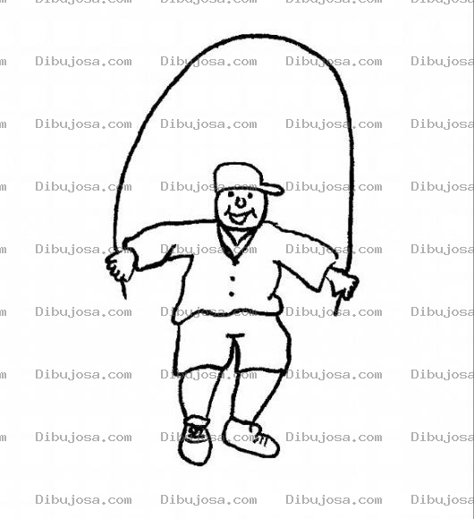 Dibujo para colorear Dibujo De Nino Saltando Cuerda Para Pintar Y Colorear