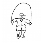 Dibujo para colorear Dibujo De Nino Saltando Cuerda Para Pintar Y Colorear