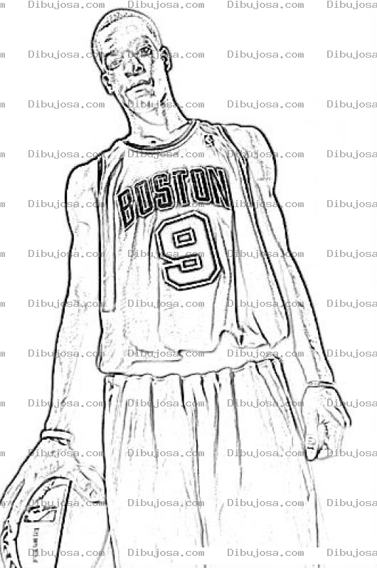 Dibujo para colorear Rajonrondo.com Rajon Rondo Boston 9 NBA Rondorajon Coloring Page Para Pintar Y Colorear