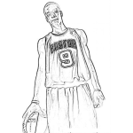 Dibujo para colorear Rajonrondo.com Rajon Rondo Boston 9 NBA Rondorajon Coloring Page Para Pintar Y Colorear