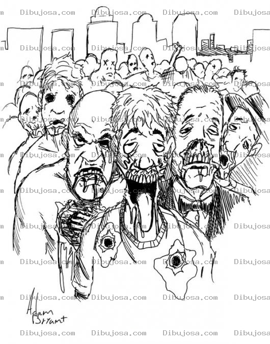Dibujo para colorear Zombie Apocalypse Dibujo De Zombieapocalypse Para Pintar Y Colorear El Apocalipsis De Los Sombis