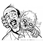 Dibujo para colorear Mordida De Zombi Para Pintar Y Colorear Dibujo De Un Sombi Mordiendo A Una Persona