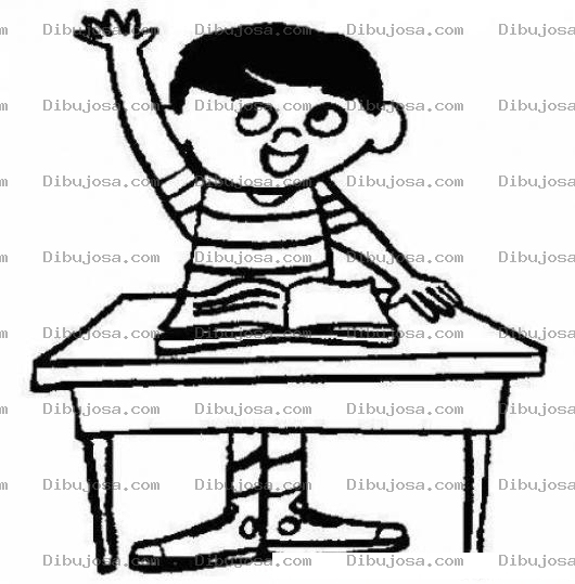 Dibujo para colorear Dibujo De Nino Estudiante Levantando La Mano En La Escuela Para Pintar Y Colorear Alumno Haciendo Una Pregunta En La Clase Del Colegio