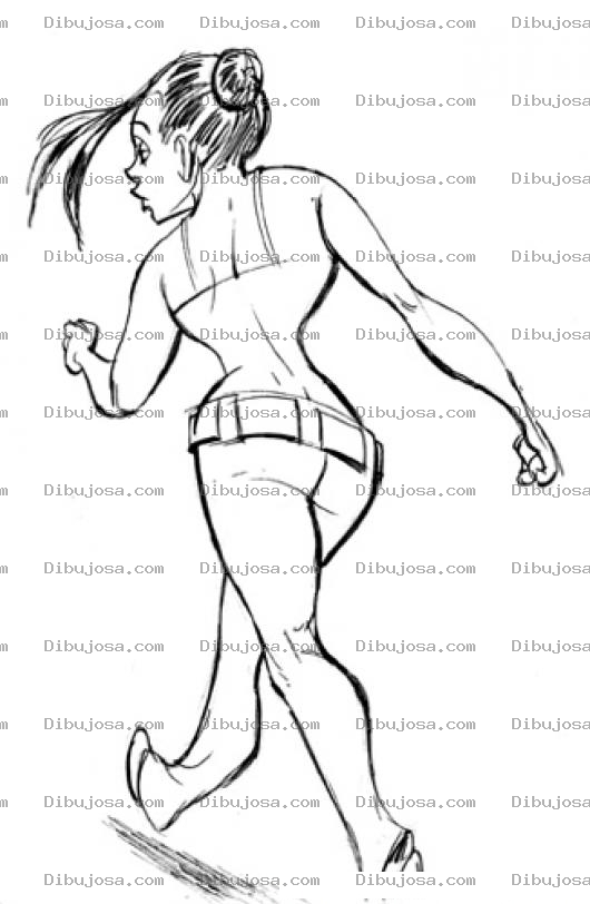 Dibujo para colorear Dibujo De Mujer Con Jeans Ajustados Caminando Para Pintar Y Colorer Bluyins Pegados