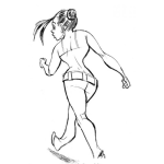 Dibujo para colorear Dibujo De Mujer Con Jeans Ajustados Caminando Para Pintar Y Colorer Bluyins Pegados