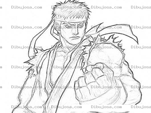 Dibujo para colorear Ryustrretfighter Dibujo De Ryu De Street Fighter Para Pintar Y Colorear Al Peleador De Traje Blanco De Streetfighter Estrit Faiter