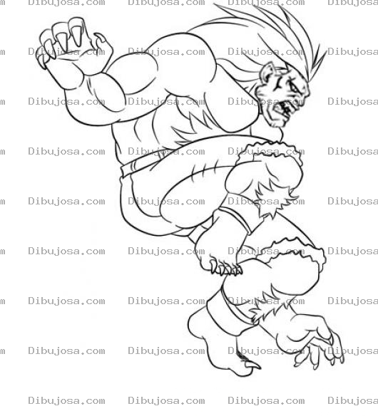 Dibujo para colorear Blankastreetfighter Para Pintar Y Colorear A Streetfighterblanka