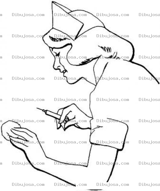 Dibujo para colorear Se Ponen Inyecciones Dibujo De Enfermera Poniendo Una Inyeccion Para Pintar Y Colorear Un Cartel Para Indicar Que Se Ponen Inyecciones