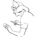 Dibujo para colorear Se Ponen Inyecciones Dibujo De Enfermera Poniendo Una Inyeccion Para Pintar Y Colorear Un Cartel Para Indicar Que Se Ponen Inyecciones