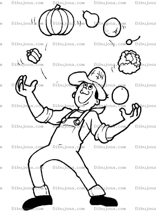 Dibujo para colorear Frutasyverduras Dibujo De Agricultor Haciendo Malavares Con Verduras Y Frutar Para Pintar Y Colorear Frutas Y Verduras