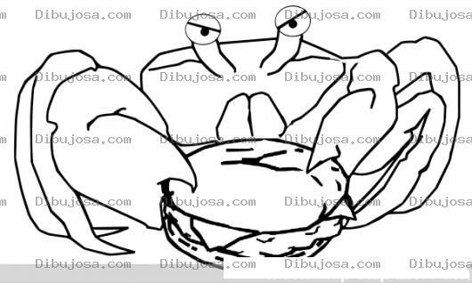 Dibujo para colorear Hamburguesa De Cangrejo Dibujo De Un Cangrejo Con Una Hamburguesita Para Pintar Y Colorear