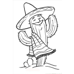 Dibujo para colorear Nopal Mexicano Para Pintar Y Colorear Un Nopal De Mexico Noplito Cactus Con Sombrero Charro Diciendo Viva Mexico Cabrones