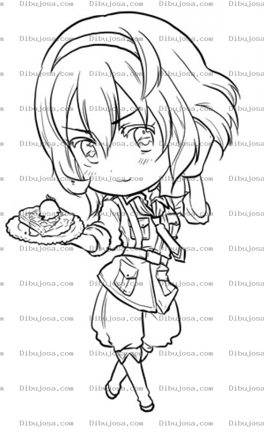 Dibujo para colorear Dibujo De Meserita Para Pintar Y Colorear Mesera Rubia