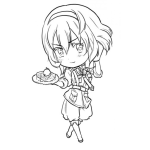 Dibujo para colorear Dibujo De Meserita Para Pintar Y Colorear Mesera Rubia