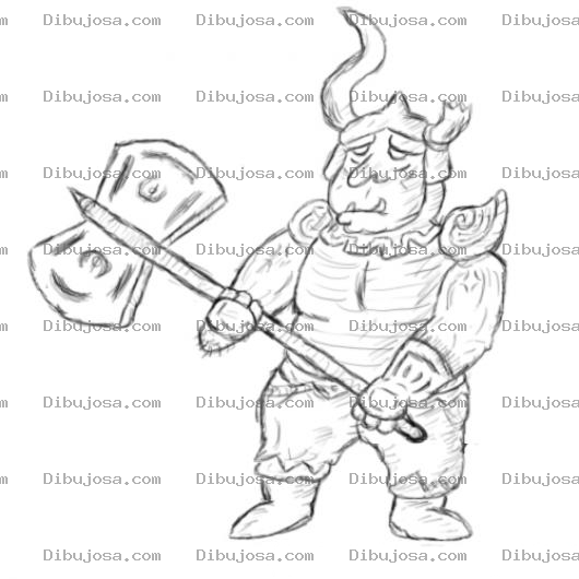 Dibujo para colorear Vikingo Cacho Roto Para Pintar Y Colorear A Un Vikingo Con El Cacho Quebrado