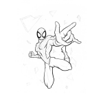 Dibujo para colorear Dibujo De Spiderman Volando Para Pintar Y Colorear