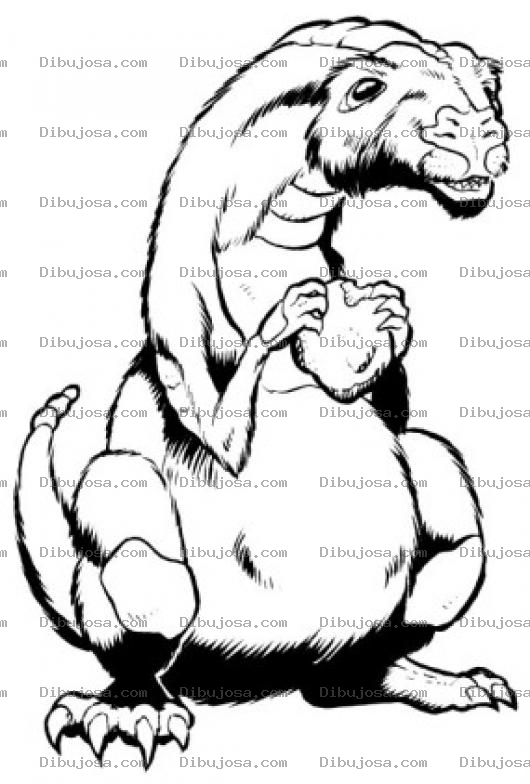 Dibujo para colorear Dibujo De Dinosaurio Comiendo Pan Para Pintar Y Colorear