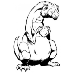 Dibujo para colorear Dibujo De Dinosaurio Comiendo Pan Para Pintar Y Colorear