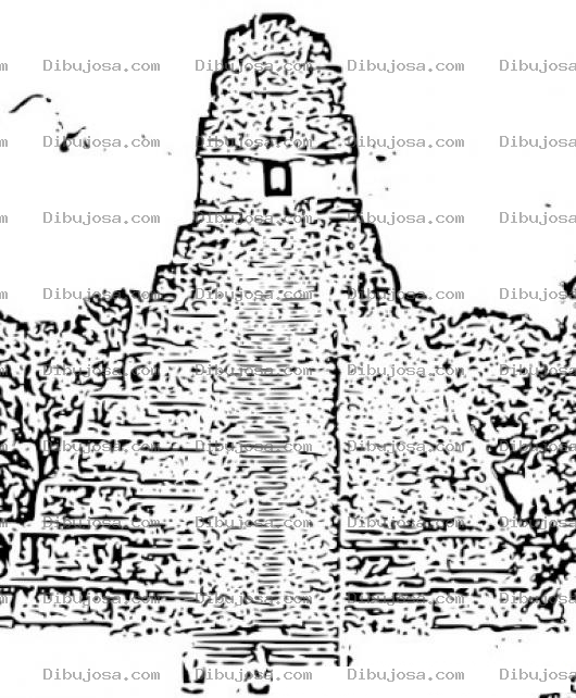 Dibujo para colorear Colorear Tikal Guatemala