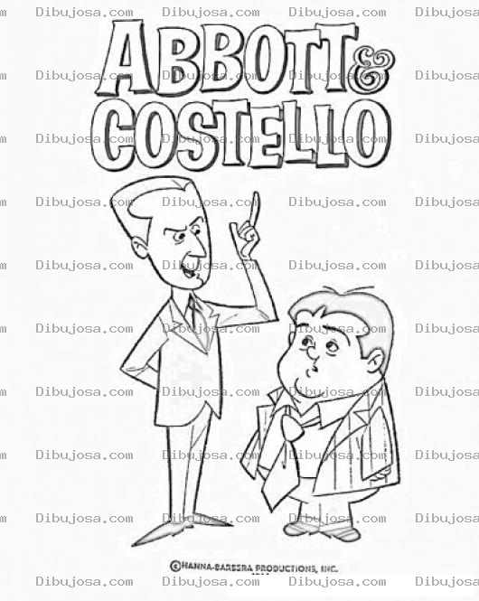 Dibujo para colorear Abbott Y Costello Para Pintar Y Colorear Dibujo De Abot Y Costelo Hey Apa