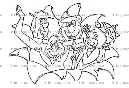 Dibujo para colorear Personajes Del Oso Yogui Para Pintar Y Colorear Elenco Del Oso Yogi