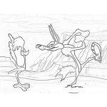 Dibujo para colorear Dibujo Del Correcaminos Y El Coyote Para Pintar Y Colorear