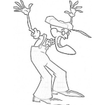 Dibujo para colorear Manods Arriba Esto Es Un Asalto Dibujo De Abuelito Asustado Con Las Manos Levantas Para Pintar Y Colorear