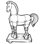 Dibujo para colorear Dibujo Del Caballo De Troya Para Pintar Y Colorear Caballo Troyano