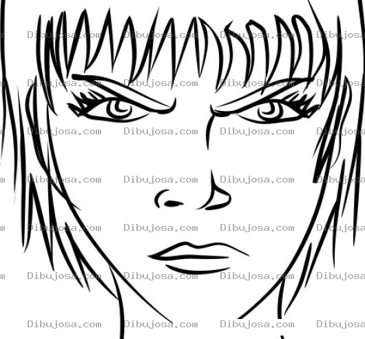 Dibujo para colorear Mirada De Mujer Enojada Para Pintar Y Colorear