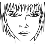 Dibujo para colorear Mirada De Mujer Enojada Para Pintar Y Colorear