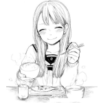 Dibujo para colorear Comida China Con Palillos Chinos Dibujo De Chica Comiendo Comida China Para Pintar Y Colorear