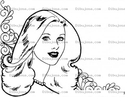 Dibujo para colorear Dibujo De Princesa Con Un Lindo Peinado Para Pintar Y Colorear Cabello Lindo