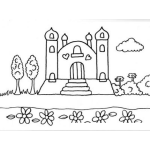 Dibujo para colorear Iglesia De Corazones Para Pintar Y Colorear