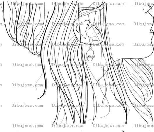 Dibujo para colorear Arete De Calavera Para Pintar Y Colorear