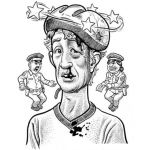 Dibujo para colorear Dibujo De Ciclista Sangrando Con Un Golpe En La Cabeza Para Pintar Y Colorear