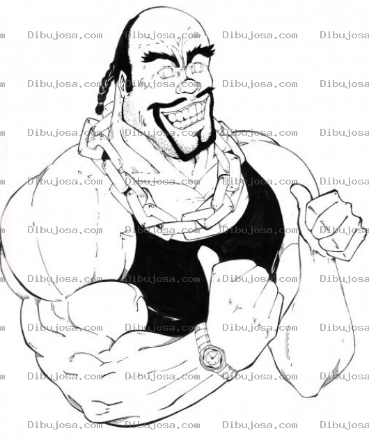 Dibujo para colorear Dibujo De Peleador Musculoso Para Pintar Y Colorear