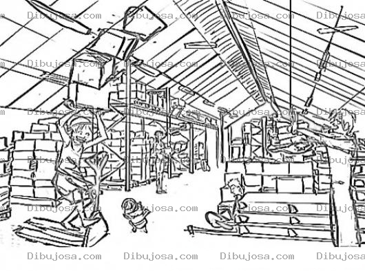 Dibujo para colorear Dibujo De Bodega Con Bodegueros Para Pintar Y Colorear