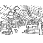 Dibujo para colorear Dibujo De Bodega Con Bodegueros Para Pintar Y Colorear