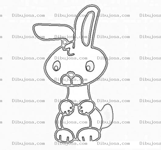 Dibujo para colorear Dibujo De Conejito Con Oreja Caida Para Pintar Y Colorear