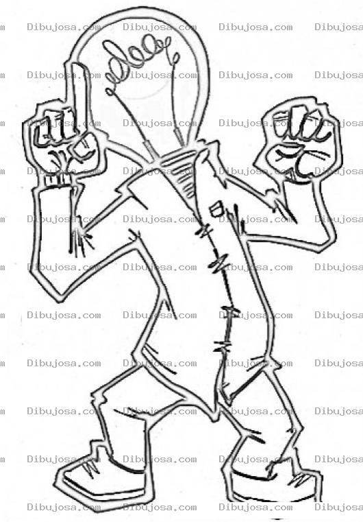 Dibujo para colorear Dibujo De Hombre Bombilla Para Pintar Y Colorear