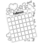 Dibujo para colorear Calendario De Febrero Para Pintar Y Colorear