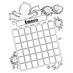 Dibujo para colorear Calendario De Enero Para Pintar Y Colorear