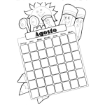 Dibujo para colorear Calendario De Agosto Para Imprimir Pintar Y Colorear