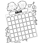 Dibujo para colorear Calendario De Abril Para Imprimir Pintar Y Colorear