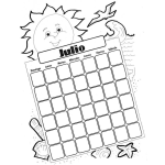 Dibujo para colorear Calendario De Julio Para Imprimir Pitar Y Colorear