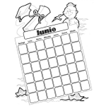 Dibujo para colorear Calendario De Junio Para Imprimir Pintar Y Colorear