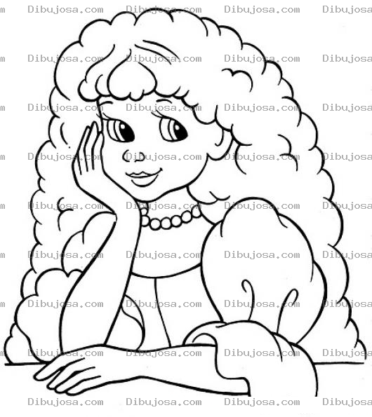 Dibujo para colorear Dibujo De Princesa Colocha Para Pintar Y Colorear